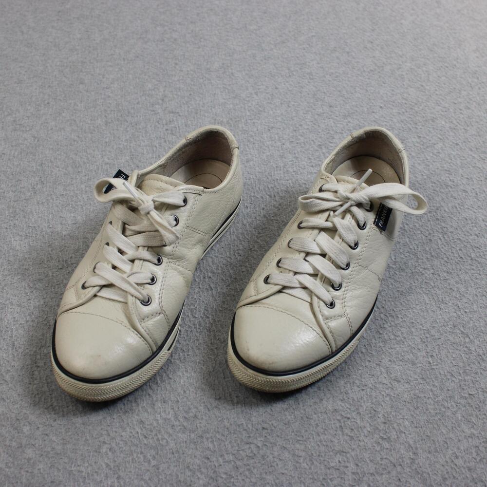 FRANKiE4 Shoes Women 7 White Nat II Leather Lace Up Sneaker Comfort Walk Casual